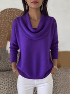 Women's Sequin Knit Sweater - Loose Fit Crew Neck Pullover, Twelve Colours, S-5XL - Amora