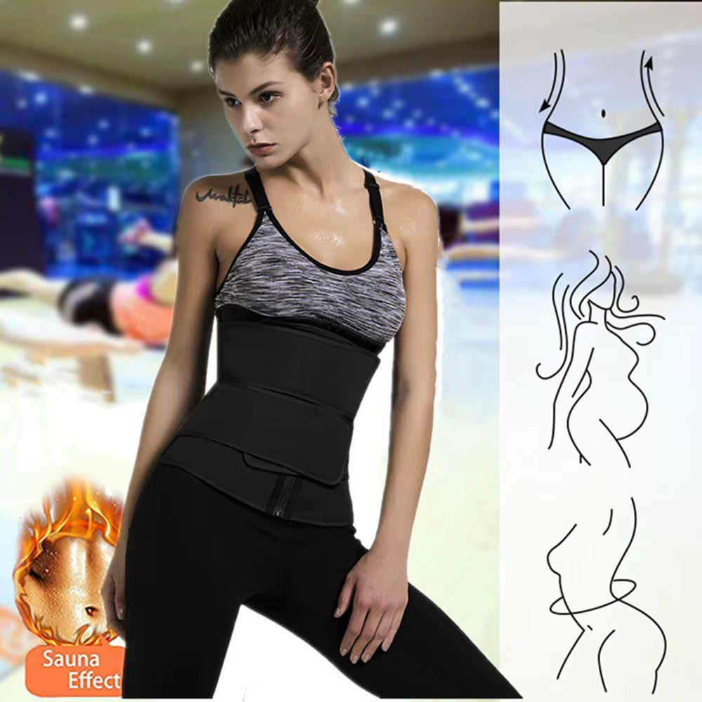 1Pc Waist Trainer Slimming Body Shaper Fitness Belt Weight Loss Fat Burning Sport Girdle Sweat Trimmer Workout Cincher Shapewear