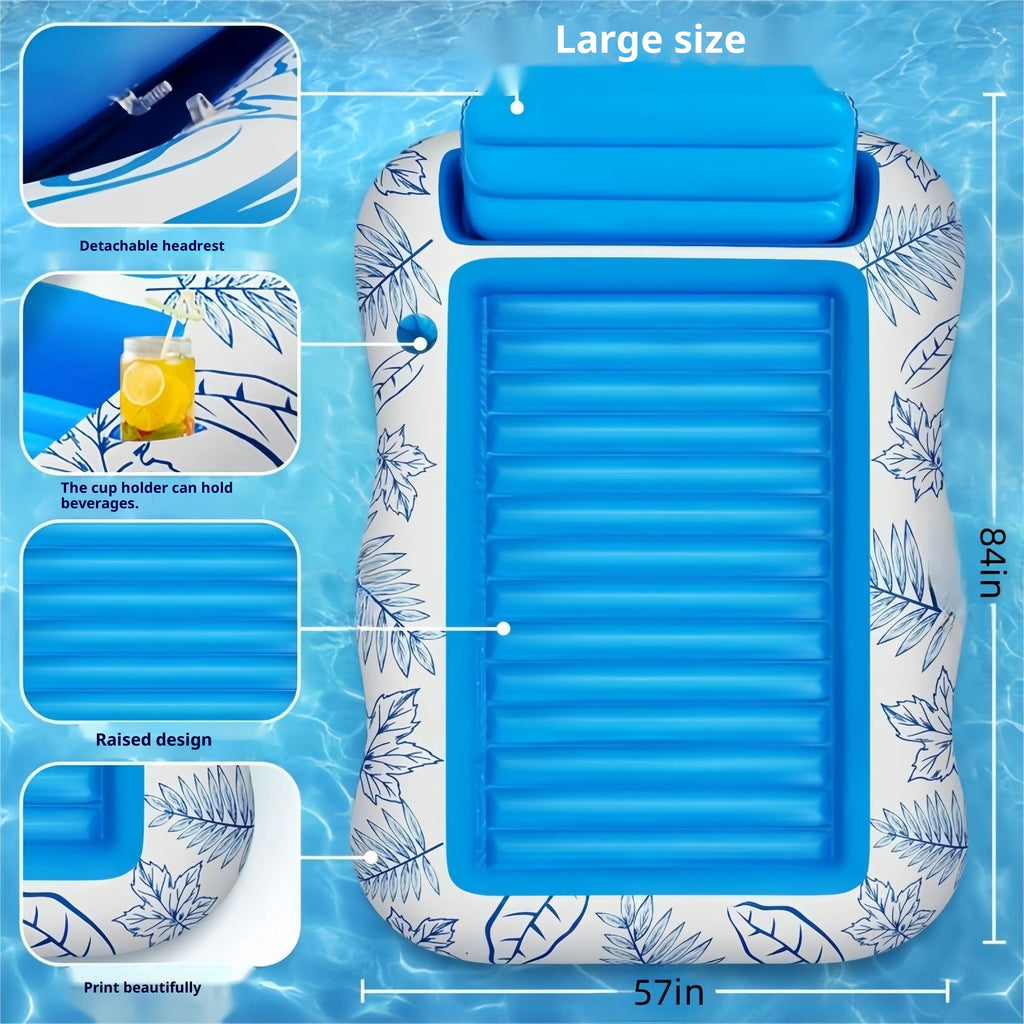 Inflatable Maple Leaf Floating Bed Swimming Ring Backrest Float Raft