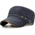 Cotton Flat Cap - Adjustable Short Brim Baker Boy Hat, Blue, Khaki, Black or Brown - Amora