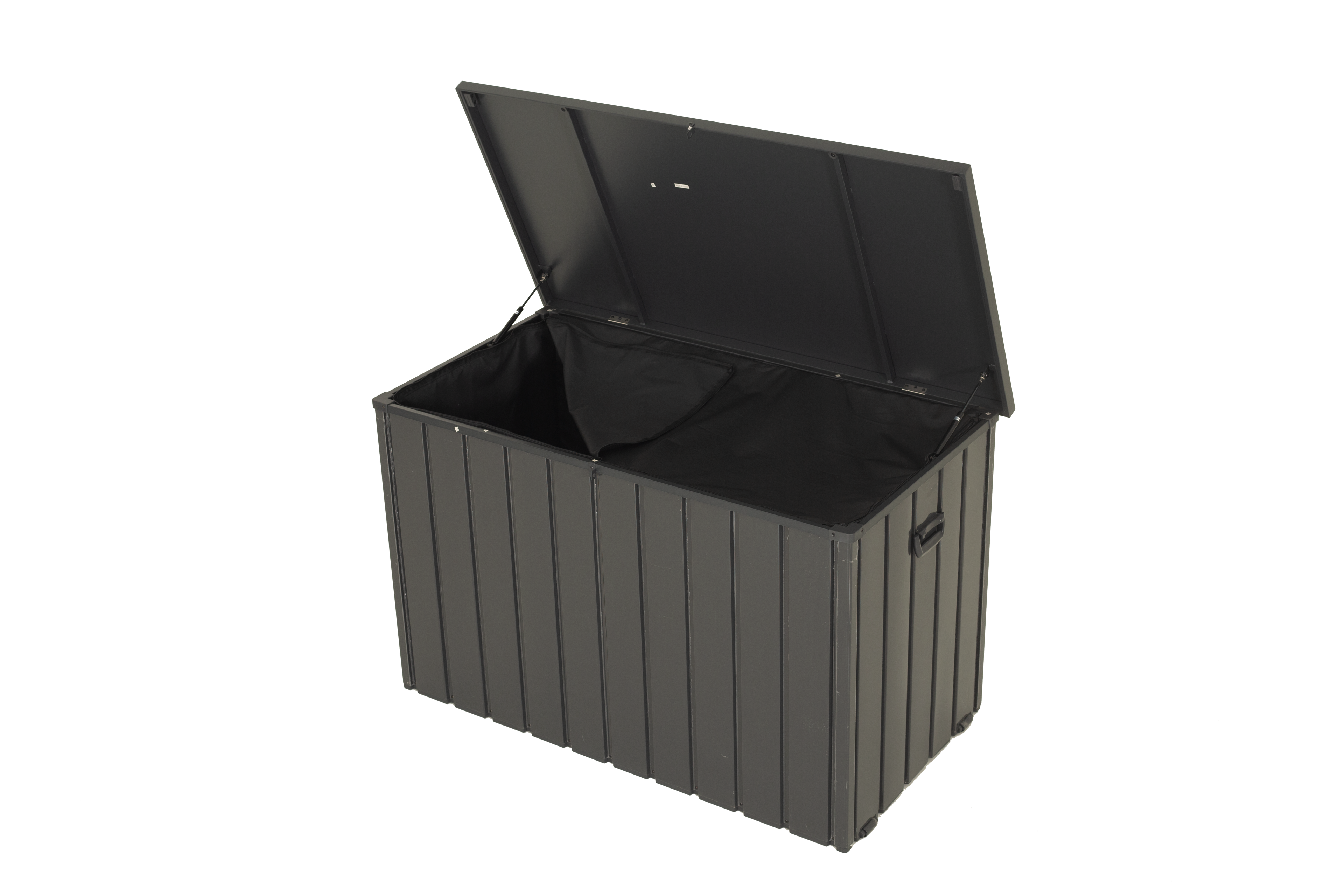 Outdoor Storage Box, 200 Gallon Metal Deck Box Built-In a Oxford Fabric Storage Bag, Lockable & Waterproof outside Patio Storage Box - Gray