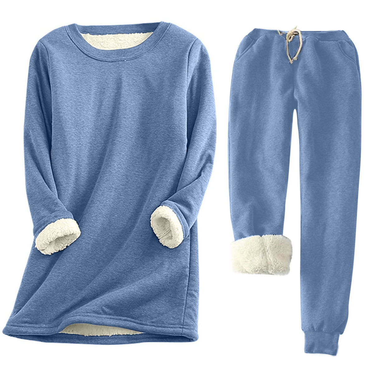 Women's Fleece-Lined Base Layer Top - Thick Slim Fit Thermal Long Sleeve Shirt, Thirteen Colours, S-2XL - Amora