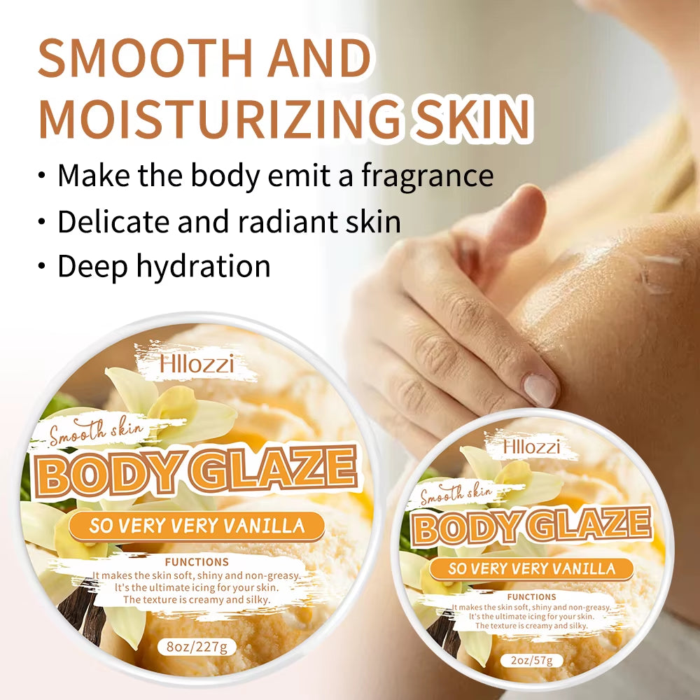 2Oz/8Oz Vanilla Body Glaze Nourishing Moisturizing Skin Care Body Butter Refreshing Non-Greasy Body Oil Moisturizing Skin