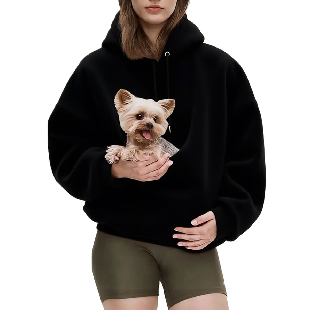 Women's Hooded Pullover Sweatshirt - Loose Fit Top with Front Pet Pocket, Seven Colours, S-XXL - Amora