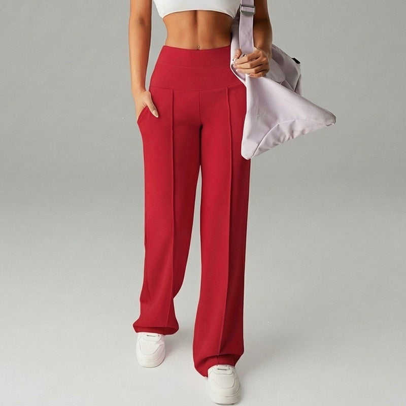 Women's High Waisted Wide Leg Trousers - Pleated Stretch Pants, Eleven Colours, S-3XL - Amora