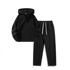 Half Zip Hoodie and Sweatpants Set - Women's Two Piece Tracksuit, Eight Colours, S-3XL - Amora