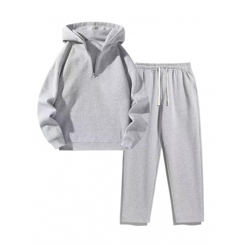 Half Zip Hoodie and Sweatpants Set - Women's Two Piece Tracksuit, Eight Colours, S-3XL - Amora