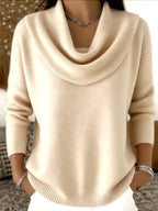 Women's Sequin Knit Sweater - Loose Fit Crew Neck Pullover, Twelve Colours, S-5XL - Amora
