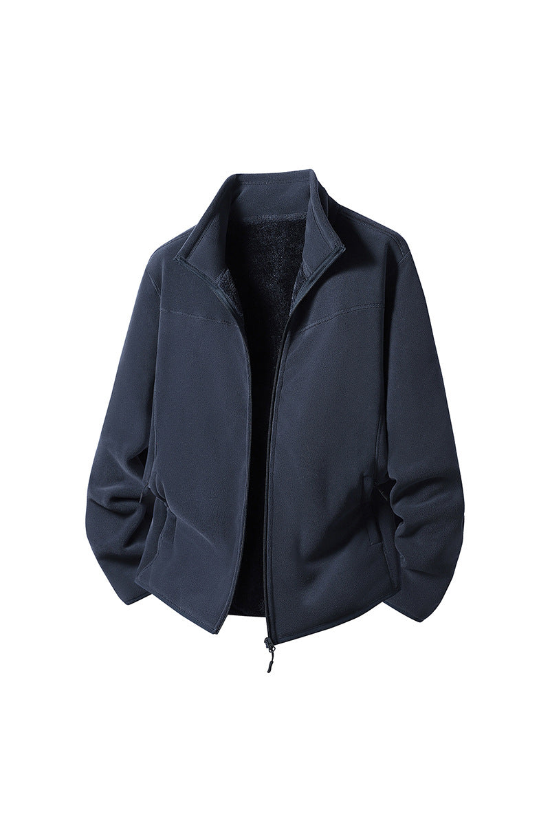 Double-Sided Polar Fleece Jacket - Thick Thermal Zip-Up Fleece, Eight Colours, M-5XL - Amora
