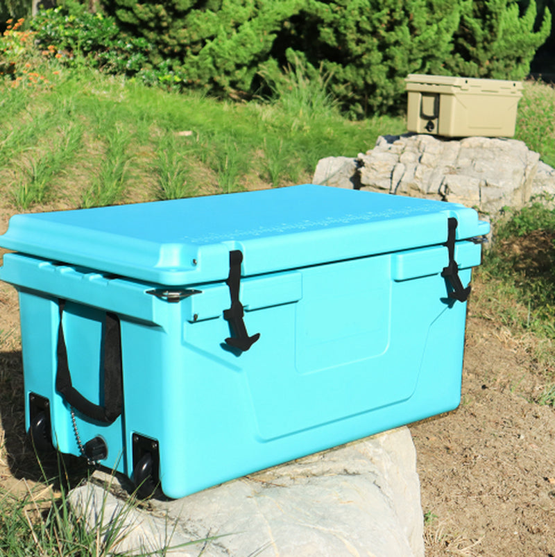 Hot Selling Blue Color 65QT Outdoor Cooler Fish Ice Chest Box Popular Camping Cooler Box