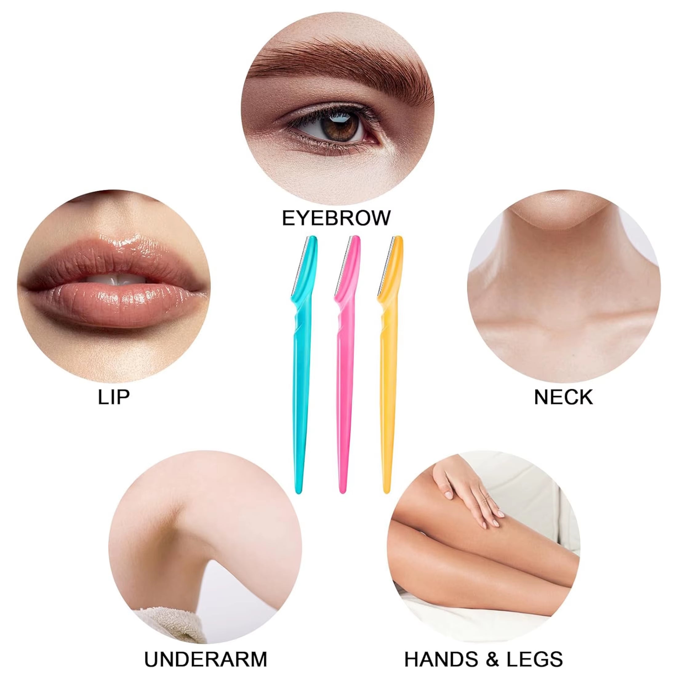 5/10/30/40Pcsbrow Razor and Face Razor for Women and Men, Eyebrow Hair Trimmer and Shaver with Protective Cover,Safe