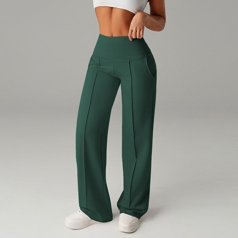 Women's High Waisted Wide Leg Trousers - Pleated Stretch Pants, Eleven Colours, S-3XL - Amora