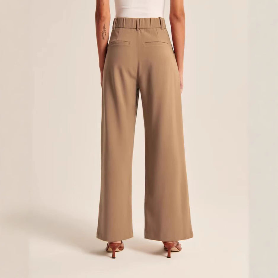 Women's High Waisted Wide Leg Trousers - Belted Pants with Real Back Pockets, Eight Styles, XS-5XL - Amora