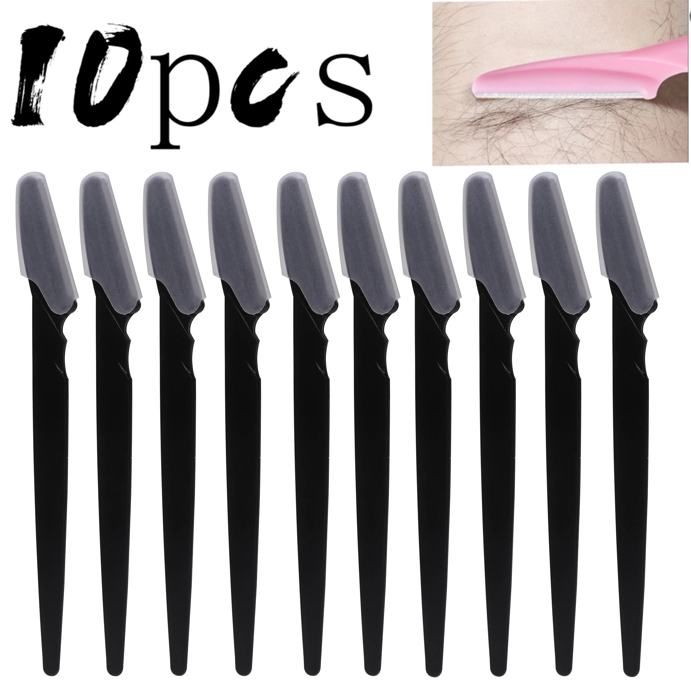 5/10/30/40Pcsbrow Razor and Face Razor for Women and Men, Eyebrow Hair Trimmer and Shaver with Protective Cover,Safe