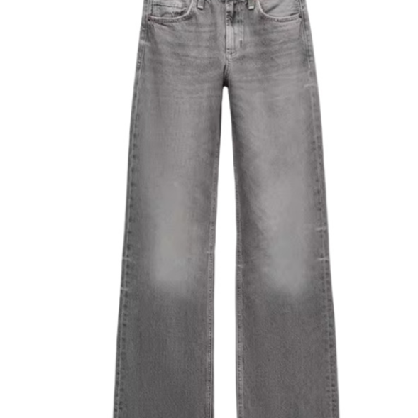 Women's Mid Waist Wide Leg Jeans - Retro Straight Leg Floor Length Denim, Six Colours, XS-L - Amora