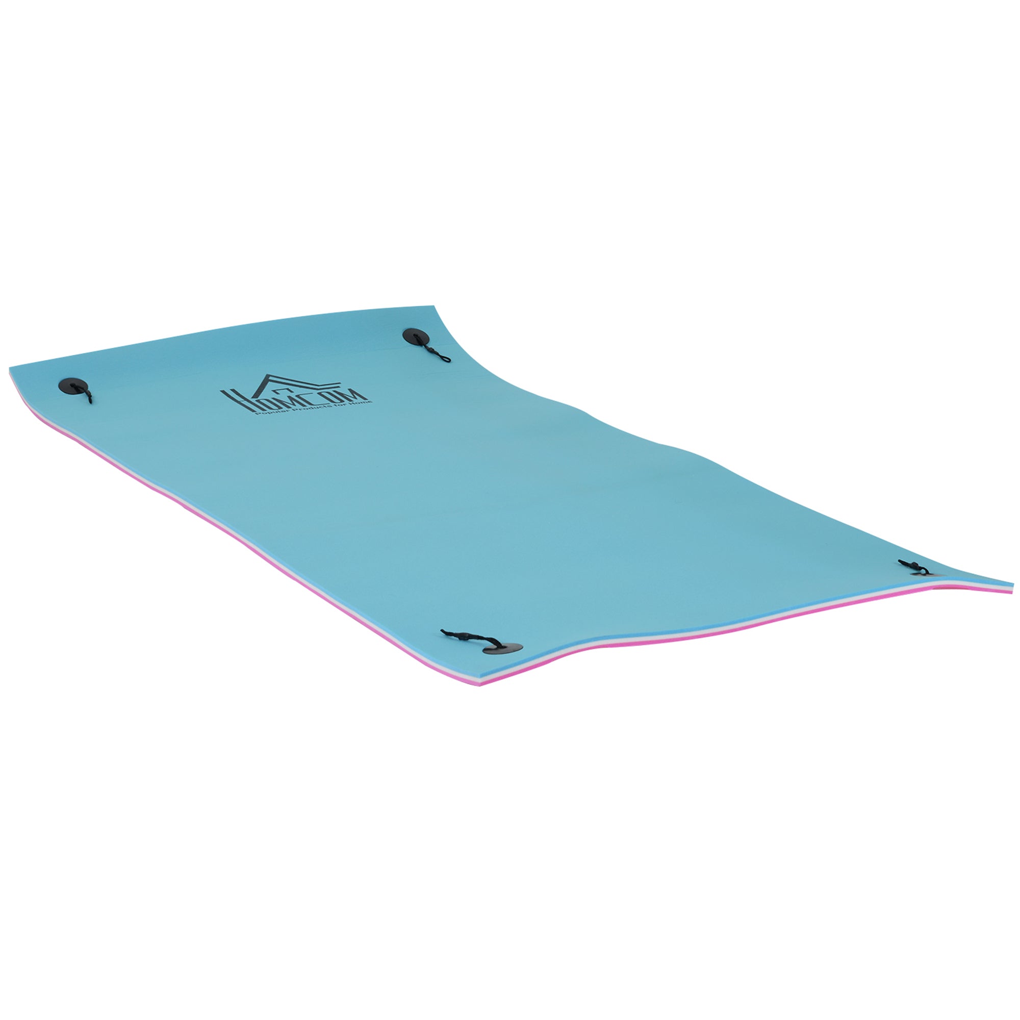 10 X 5 Floating Water Mat, 3-Layer Swimming Pool Float, XPE Foam, Tear Resistant Mesh Layer, Portable Foam Raft, Durable Water Activities Mat for Lake, Ocean, Beach, Pink