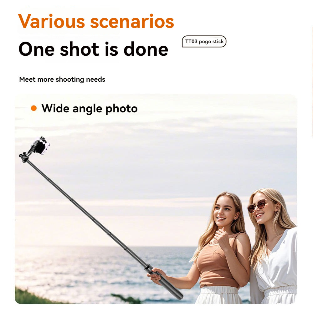 Selfie Stick Tripod with Fill Light, Extendable Phone Stand with Wireless Remote, Universal Compatible for Smartphones, Portable for Travel & Video Recording