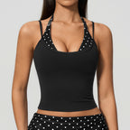 Women's Yoga Tank and Pilates Leggings - Sold as a Set or Separately, Polka Dot or Stripe, S-XL - Amora