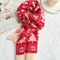 Reversible Knitted Winter Scarf - Double-Sided Festive Scarf, Nine Patterns, 165x34cm - Amora