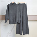 Women's High Neck Wool Blend Sweater - Loose Fit Chunky Knit Pullover, Camel, Coffee & Green, S-XXL - Amora