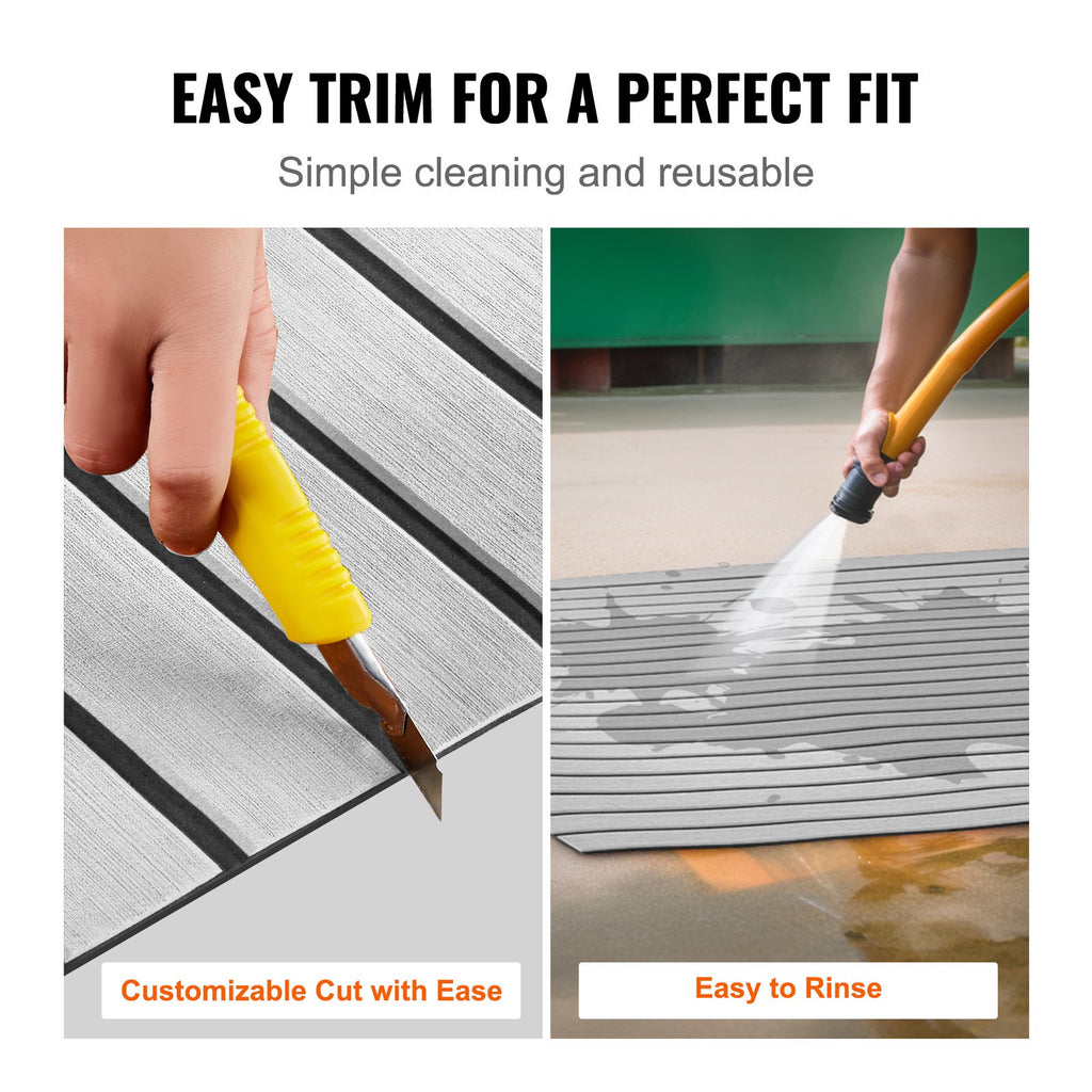 Boat Flooring, EVA Foam Boat Decking 94.5" X 45.7", Non-Slip Self-Adhesive Flooring, 29.9 Sq.Ft Marine Carpet for Boats, Yacht, Pontoon, Kayak Decking