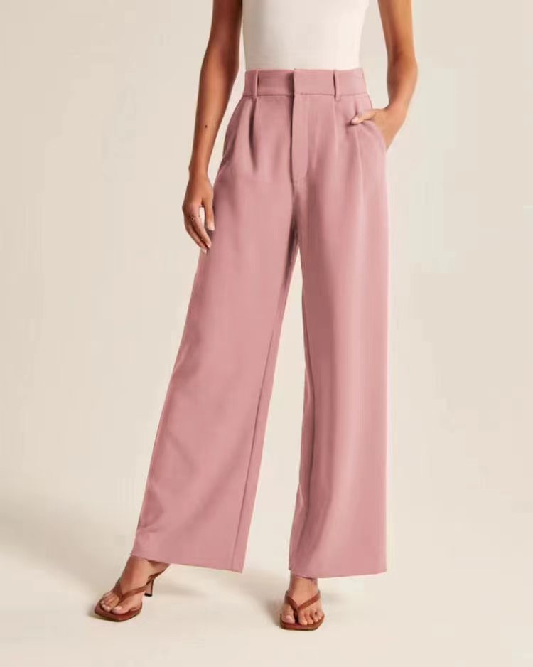 Women's High Waisted Wide Leg Trousers - Belted Pants with Real Back Pockets, Eight Styles, XS-5XL - Amora