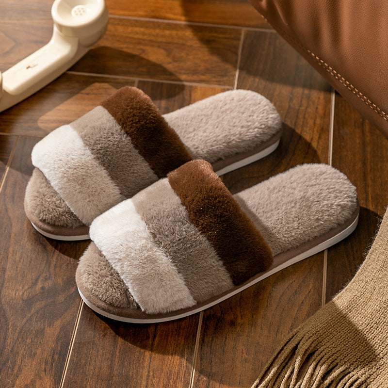 Plush Open Toe Slippers - Thick Sole Non-Slip House Slippers, Five Colours, EU 36-45 - Amora