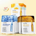 15Pcs  24K Gold Vitamin C Hyaluronic Acid Facial Masks for Face Moisturizing Firming Hydrating Face Mask Facial Skin Care