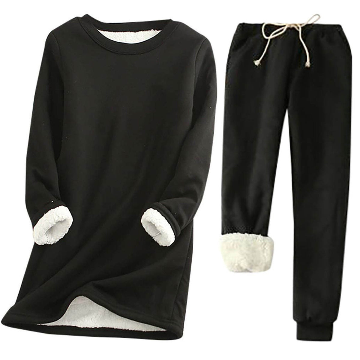 Women's Fleece-Lined Base Layer Top - Thick Slim Fit Thermal Long Sleeve Shirt, Thirteen Colours, S-2XL - Amora