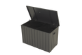 Outdoor Storage Box, 200 Gallon Metal Deck Box Built-In a Oxford Fabric Storage Bag, Lockable & Waterproof outside Patio Storage Box - Gray