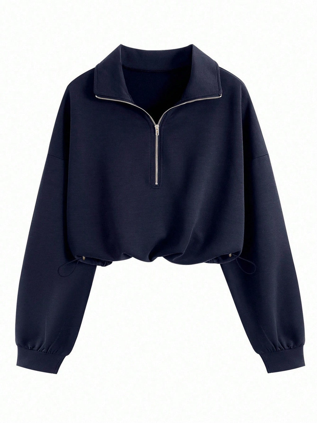 Women's Half Zip Jacket - Cropped Waist-Shaping Casual Jacket, Six Colours, S-XXL - Amora