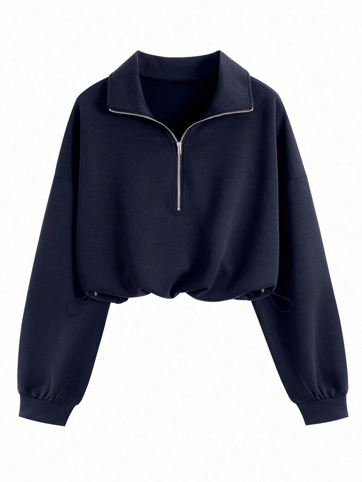 Women's Half Zip Jacket - Cropped Waist-Shaping Casual Jacket, Six Colours, S-XXL - Amora
