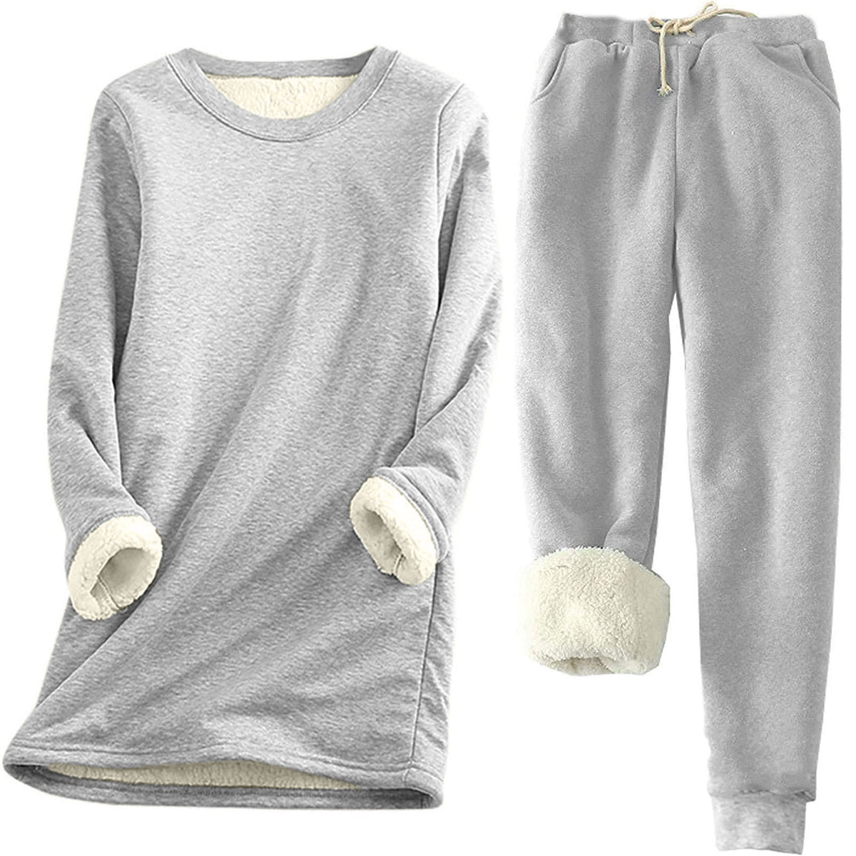 Women's Fleece-Lined Base Layer Top - Thick Slim Fit Thermal Long Sleeve Shirt, Thirteen Colours, S-2XL - Amora