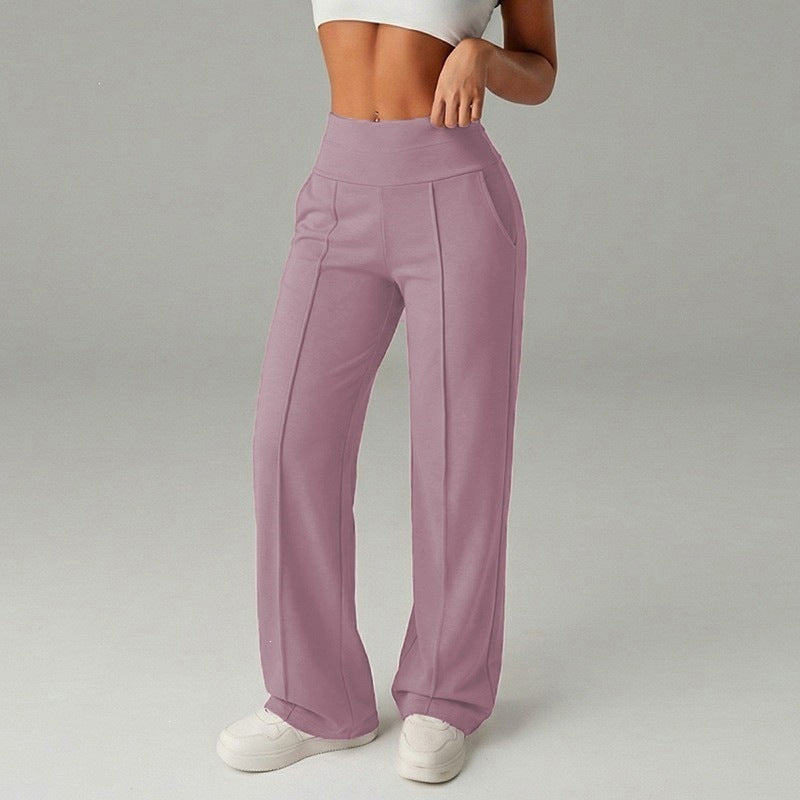 Women's High Waisted Wide Leg Trousers - Pleated Stretch Pants, Eleven Colours, S-3XL - Amora
