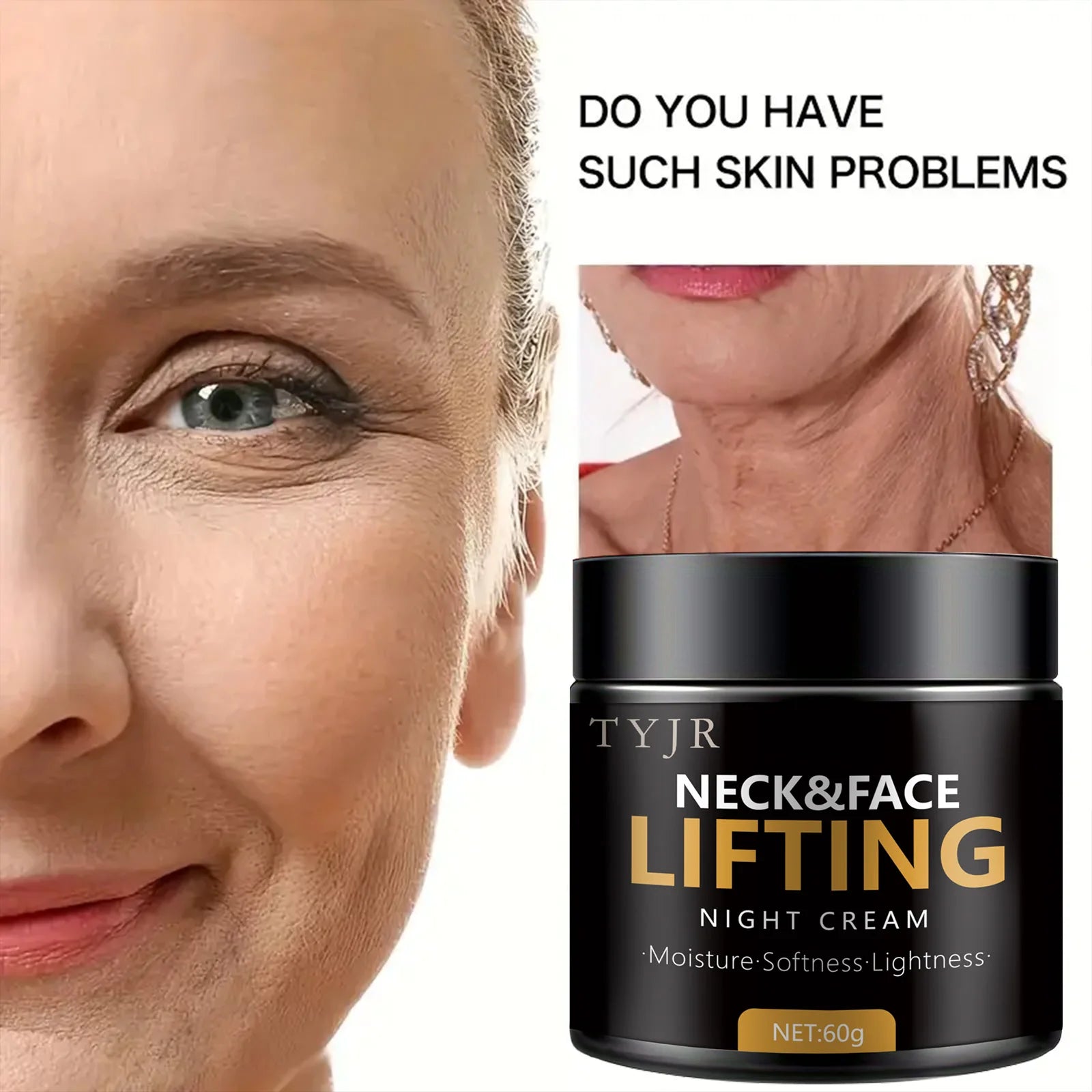 Neck Lines Protein Cream Collagen Eliminate Neck Fine Lines Anti-Ageing Lift Rejuvenation Nourish Eliminate Double Chin Skincare
