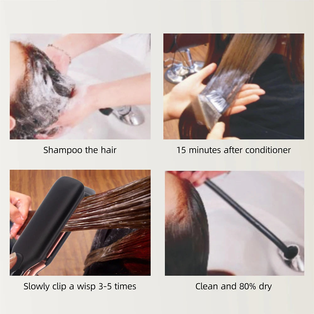 500F Hair Straightener High Temperature Flat Irons Wide Plate Plasma Ions for Keratin Treatment Frizzy Hair Recovers Damaged