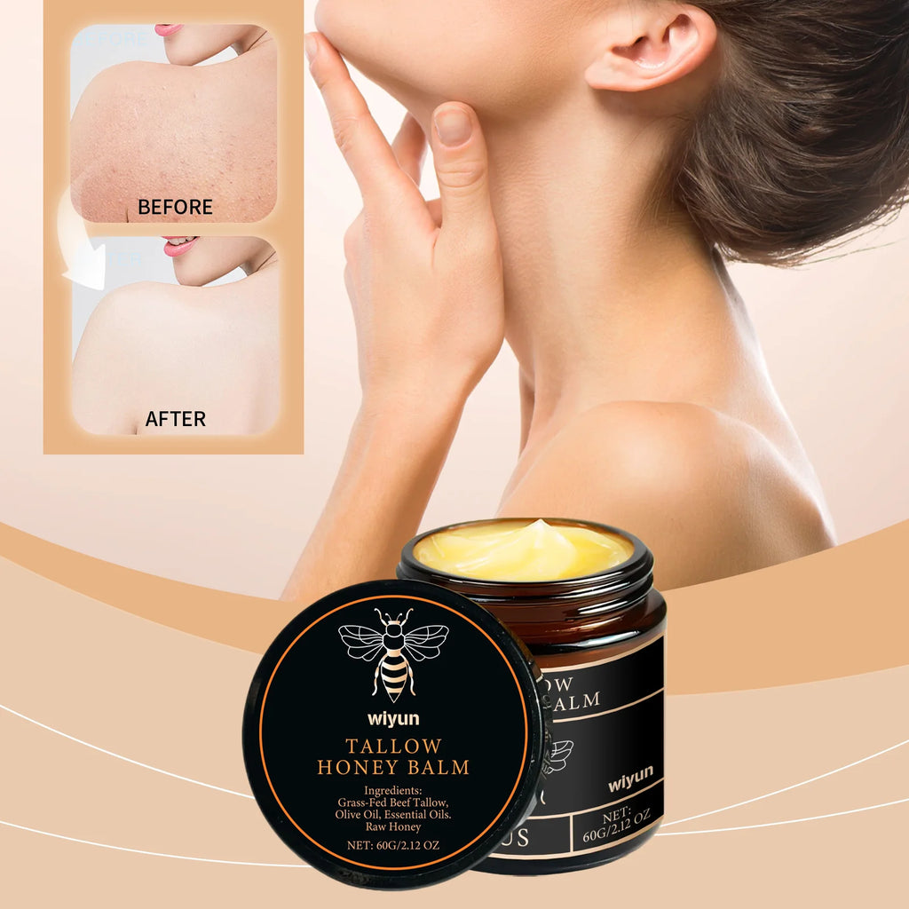 Tallow Honey Cream: Hydrating Moisturizer for Enhanced Skin Elasticity and Radiance, Firming Lotion for Face and Body