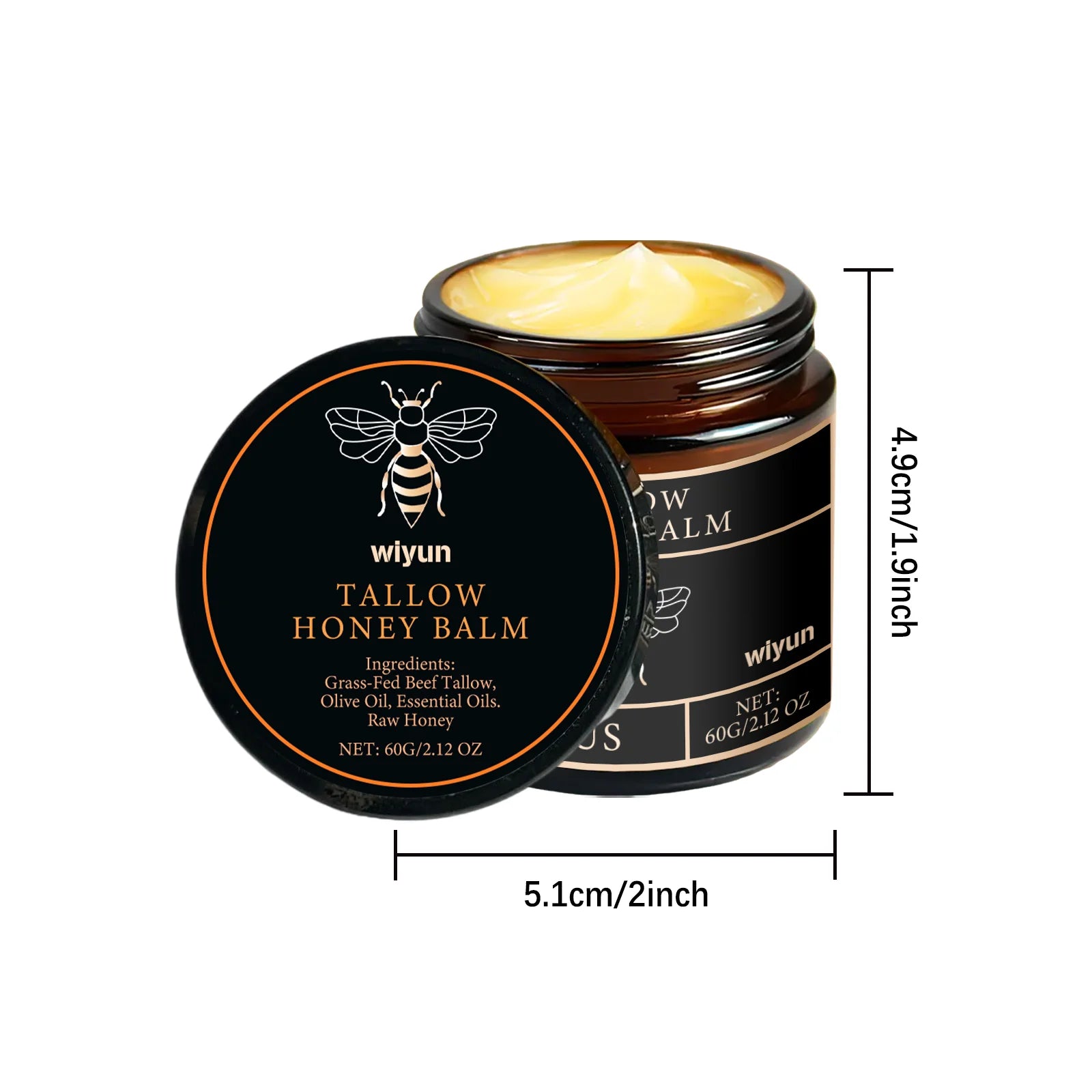 Tallow Honey Cream: Hydrating Moisturizer for Enhanced Skin Elasticity and Radiance, Firming Lotion for Face and Body
