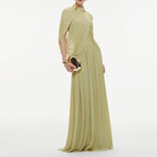 Women's Chiffon Maxi Dress - Pleated Round Neck Sleeveless Dress, Six Colours, XS-3XL - Amora