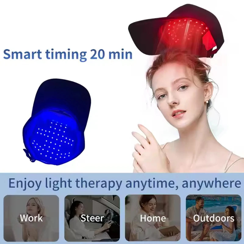 Red Light Therapy for Hair Fast Growth Cap Red&Infrared Light Therapy Device for Hair Loss Treatment with USB Charging Anti-Hair