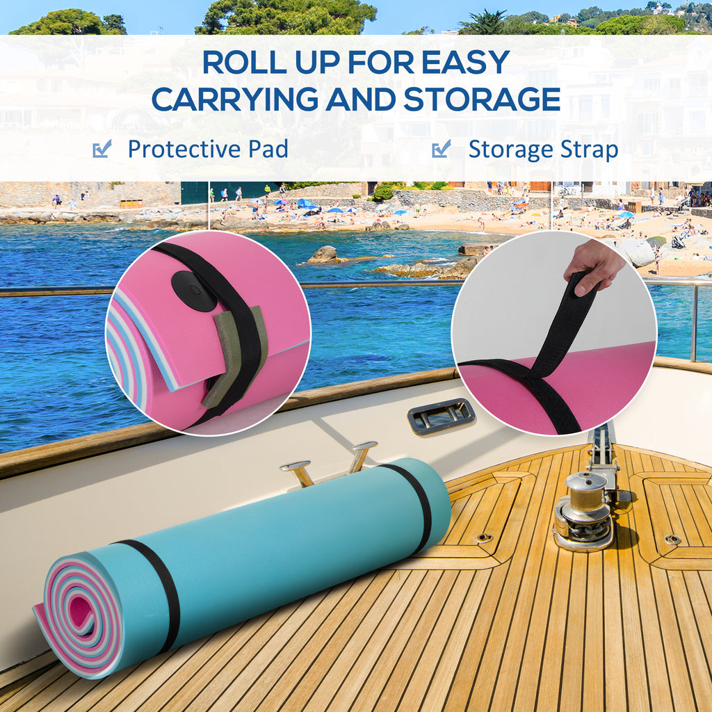 17 X 5 Floating Water Mat, 3-Layer Swimming Pool Float Ultimate Super-Sized Portable Foam Raft, Thick and Durable Water Activities Mat for Lake, Oceans