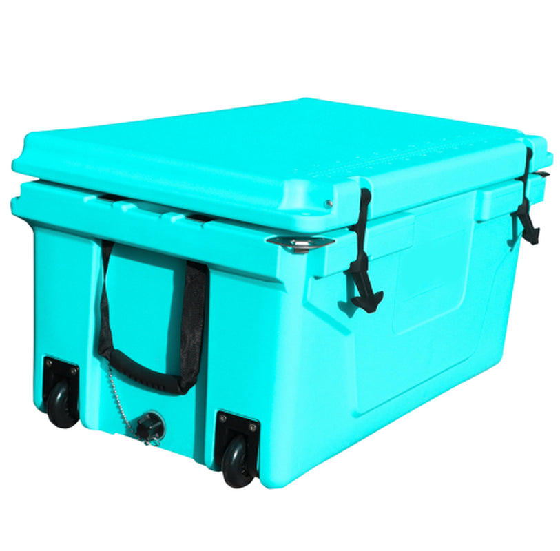 Hot Selling Blue Color 65QT Outdoor Cooler Fish Ice Chest Box Popular Camping Cooler Box
