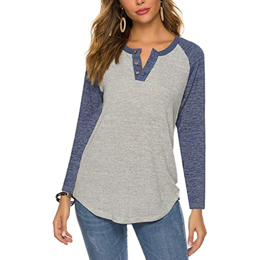 Women's Retro Print Blouse - Cotton Blend Long Sleeve Top with Button Detail, Black, Green or Blue, S-2XL - Amora