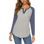 Women's Retro Print Blouse - Cotton Blend Long Sleeve Top with Button Detail, Black, Green or Blue, S-2XL - Amora