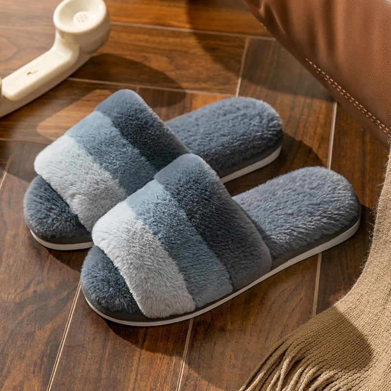 Plush Open Toe Slippers - Thick Sole Non-Slip House Slippers, Five Colours, EU 36-45 - Amora