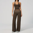 Women's Yoga Tank and Pilates Leggings - Sold as a Set or Separately, Polka Dot or Stripe, S-XL - Amora