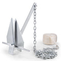VEVOR Fluke Style Anchor Kit, 13 LBS Hot-Dipped Galvanized Steel Fluke Anchor, Marine Boat Anchor for Small Vessels under 30', Seas, Rivers and Shores