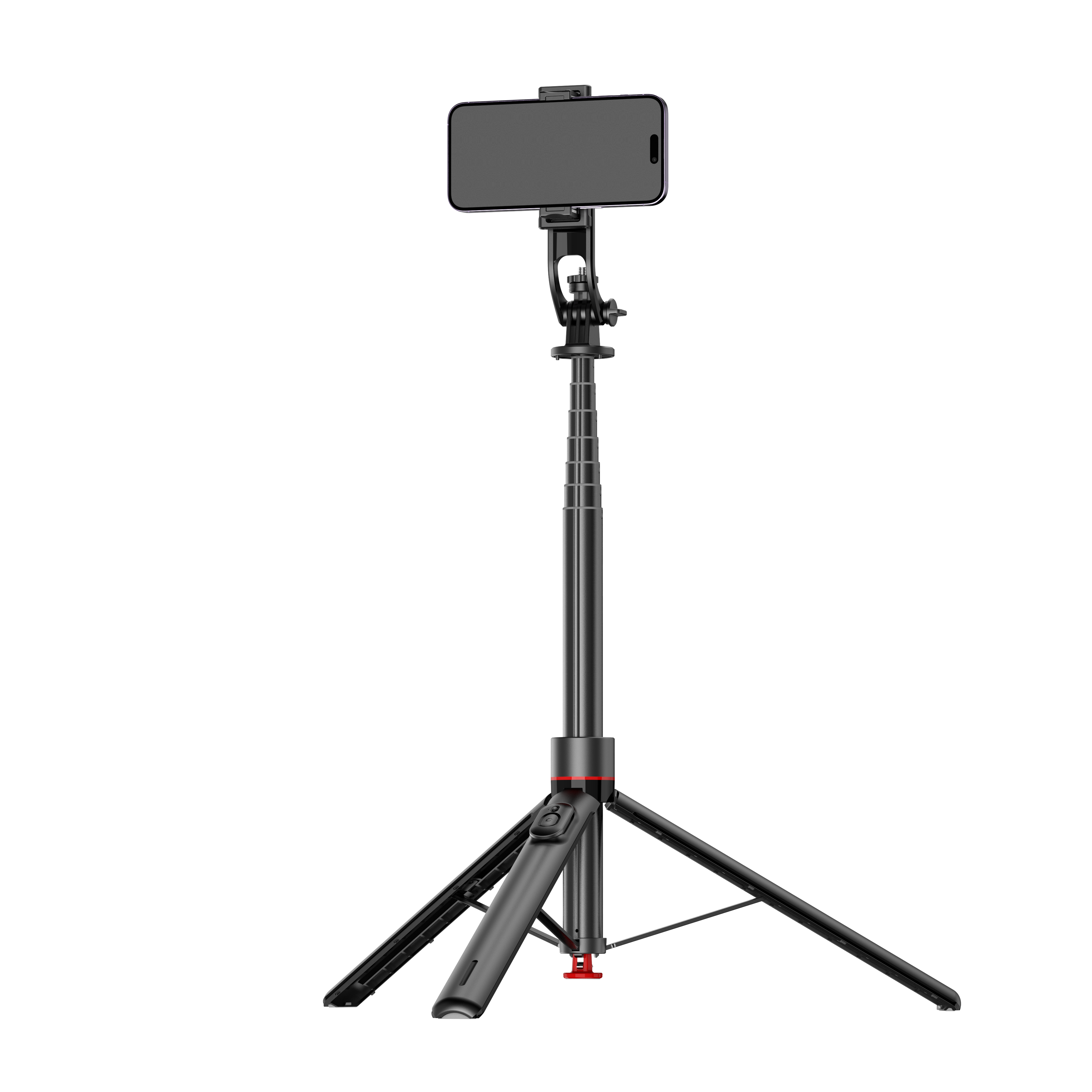 Selfie Stick Tripod with Fill Light, Extendable Phone Stand with Wireless Remote, Universal Compatible for Smartphones, Portable for Travel & Video Recording