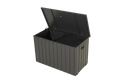 Outdoor Storage Box, 100 Gallon Metal Deck Box Built-In a Oxford Fabric Storage Bag, Lockable & Waterproof outside Patio Storage Box - Gray