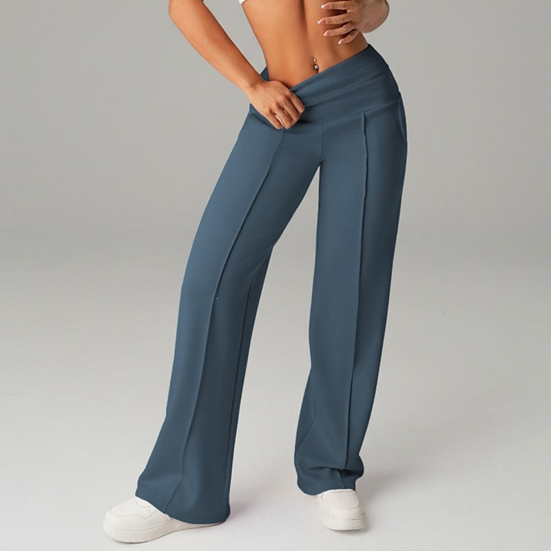 Women's High Waisted Wide Leg Sports Trousers - Breathable Training Pants, Eleven Colours, S-XL - Amora